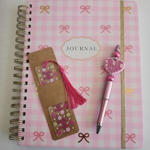 Pink and Gold Bow Journal